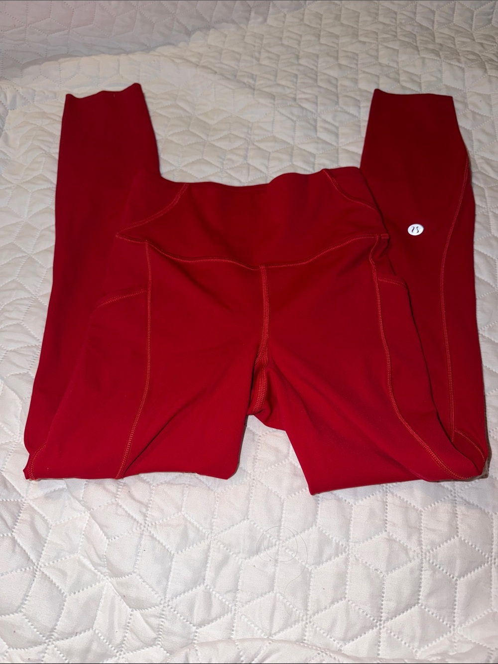 Lululemon Fast and Free Red Leggings NWOT Sz 0 with pockets 23”